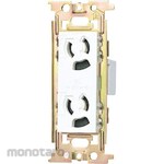 Toshiba Lighting & Technology Stop Kontak Arde 2-Gang E'S Wide Series - Retaining (Power Socket Grounded)