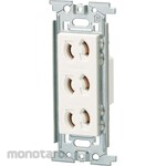 Toshiba Lighting & Technology Stop Kontak Arde 3-Gang E'S Wide Series - Retaining (Power Socket Grounded)
