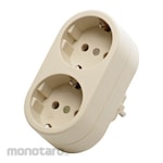 Uticon Stop Kontak Arde 2-Gang + Steker (Power Socket Grounded)