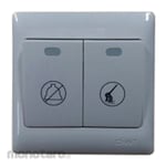Chint Saklar Hotel 2 Gang Door Bell + Clean Up Switch