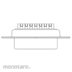 FCT - A MOLEX COMPANY D-sub connector, 9 poles, female, panel mount, 1 box, 100 pieces
