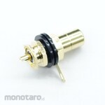 GB [Control Equipment] RCA Jack, Black, 10mm Diameter, Panel Mount, Gold Plated, Insulated