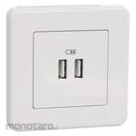 Schneider Electric Leona-Usb Charger A+A-Complete Product-White