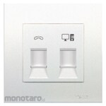 Schneider Electric Vivace Telephone + Cat 5E Data Outlet 1 Gang With Shutter