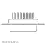 FCT - A MOLEX COMPANY D-sub connector, 25 poles, female, PCB mount, 25 pieces per box