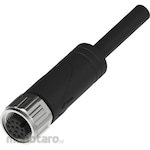 HARTING M12 A-Code Cable Side Assembly A Code Female Straight 2m PVC Black