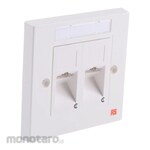 RS PRO 2xRJ45 shielded Cat5e angled faceplate