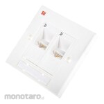 RS PRO 2xRJ45 unshielded Cat5e angled faceplate