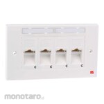 RS PRO 4xRJ45 unshielded Cat5e angled faceplate