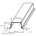 RS PRO DIN Rail RS Pro Top Hat (Deep) No Groove 1m x 35mm x 15mm