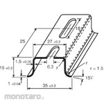RS PRO DIN rail RS Pro top hat (deep) with groove 1m x 35mm x 15mm