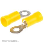 RS PRO RS Pro Insulated Round Crimp Terminal, Stud Diameter: M4, Yellow, 12AWG to 10AWG