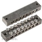 RS PRO RS Pro ground terminal block, embedded screw, 8 poles, double screw, gray