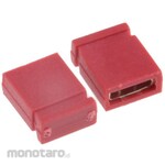 RS PRO RS Pro short link, female, straight, red, top closed, 2 poles, 1 row, 2.54 mm pitch