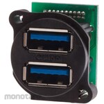 RS PRO USB connector, USB3.0, female RS Pro, number of ports: 2