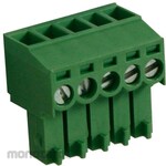 RS PRO PCB Terminal Block, 3.5mm Pitch, 1 Row, 5 Poles, Green