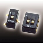 NIDEK Components (formerly Nidec Copal Electronics/Fujisoku) Jumper Switch, 2-Gang, 2-Contact, Top Setting, Gull Wing, No Cleaning (No Tape Seal)