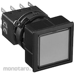IDEC Φ25 Flash Silhouette Switch LW Series Illuminated Push Button Switch (Square Shape Flat Lens) Black Resin Bezel