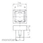 NIDEK Components (formerly Nidec Copal Electronics/Fujisoku) Illuminated push button switch mounting frame, gray