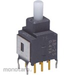 NKK Switches (formerly Nippon Kaikei) Push Button Switch 0.4 VA @ 28 V ac/dc Momentary PCB Double Pole Double Throw DPDT