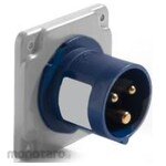 RS PRO IP44 Blue Panel Mount 2P + E Industrial Power Plug