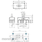 NIDEK Components (formerly Nidec Copal Electronics/Fujisoku) Fujisoku Slide Switch 2 circuits 3 contacts 300 mA @ 30 V dc