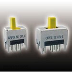 NIDEK Components (formerly Nidec Copal Electronics/Fujisoku) High Frequency Compatible Slide Switch, 2 Circuits, 3 Contacts, Top Setting, 5mm, Packaging Tray
