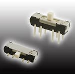 NIDEK Components (formerly Nidec Copal Electronics/Fujisoku) Slide Switch, 2-Circuit, 2-Contact, Through-Hole Pin, Top Setting, Contact Gold