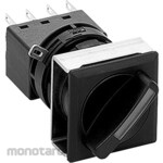 IDEC Φ25 Flash Silhouette Switch LW Series Illuminated Selector Switch (Square Black Resin Bezel) 90 ° 2 Notch (Each Position Stop)
