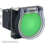 IDEC Flash Silhouette LBW Series Illuminated Push Button Switch Round Flat / Black Bezel with Guard