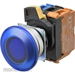 OMRON Pushbutton Switch A22NL Blue Metal Mushroom