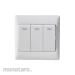 Chint Saklar 3 Gang 1 Way NEW 7G Series