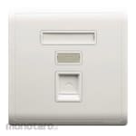 Schneider Electric Pieno 1 Gang Telepon Socket Keystone on Shuttered Wallplate