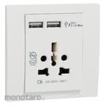 Schneider Electric Vivace International Socket with 2.1A Usb