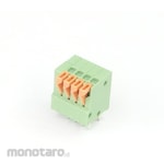 GB [Control Equipment] Terminal Block (4-pole, 2.54mm, one-touch, green, vertical orientation)