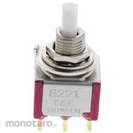 C & K COMPONENTS C &amp; K Pushbutton Switch 1 A @ 28 V dc On- (On) Panel Mount DPDT