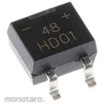 DiodesZetex Rectifier Bridge Diode Single Phase 800Ma, 100V, 4.9 X 4 X 2.7Mm, Hd01-T