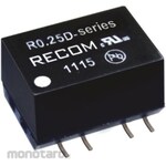 RECOM Recom DC-DC converter Vout: ±5V dc 4.5→ 5.5 V dc, 0.25W, R0.25D-0505