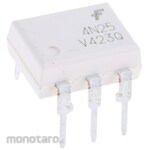 onsemi onsemi Photocoupler, Through-hole mounting, Number of channels: 1, Transistor output, 4N25VM