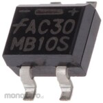 onsemi onsemi Rectifier Bridge Diode Single Phase 800mA, 1000V, 4.95 x 4.2 x 2.5mm, MB10S