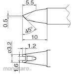 HAKKO Soldering Tip with Concave