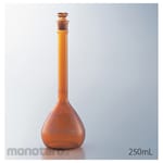 AS ONE High-Precision Volumetric Flask, Brown, with English Calibration Certificate