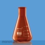 BOROSIL Flasks Erlenmeyer Graduated Conical Amber with Narrow Mouth