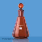 BOROSIL Labu Erlenmeyer Conical Mulut Kecil dengan Stopper (Gelas Kimia)
