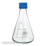 AS ONE Triangular Flask With Ground-In Stopper Amber