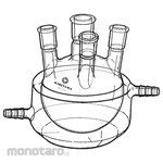 KIRIYAMA Glass Four-neck mantle flask F11B-3 series