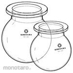 KIRIYAMA Glass Separable Flask, Round Bottom, F15-3 Series