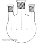 Quickfit Three-Neck Round-Bottom Flasks With Vertical Necks