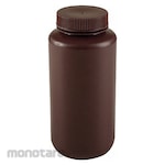 LAB SAFETY SUPPLY Wide Mouth Round Plastic Lab Bottle