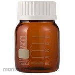 SIBATA SCIENTIFIC TECHNOLOGY Screw Cap Bottle, Wide Mouth, Dark Brown, with White Cap